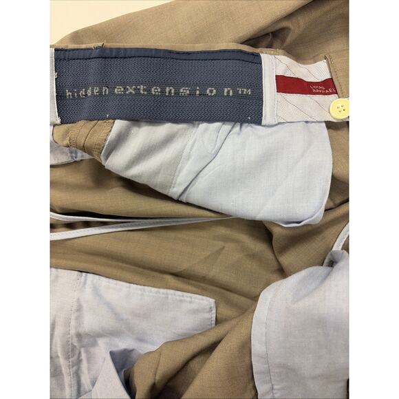 Louis Raphael Rosso Hidden Flex Mens Pants Size 36 x 32 Khaki Dress Pant - Picture 3 of 7